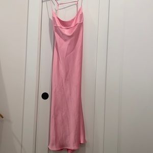 Pink Zara midi dress.